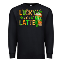 Black St. Patrick's Lucky a latte Premium Sweatshirt - OliviaCreatesArt