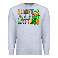 Heather Grey St. Patrick's Lucky a latte Premium Sweatshirt - OliviaCreatesArt