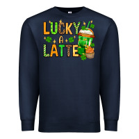 Navy St. Patrick's Lucky a latte Premium Sweatshirt - OliviaCreatesArt