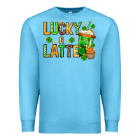 Ocean Blue St. Patrick's Lucky a latte Premium Sweatshirt - OliviaCreatesArt