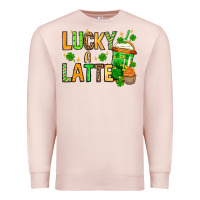 Pale Pink St. Patrick's Lucky a latte Premium Sweatshirt - OliviaCreatesArt