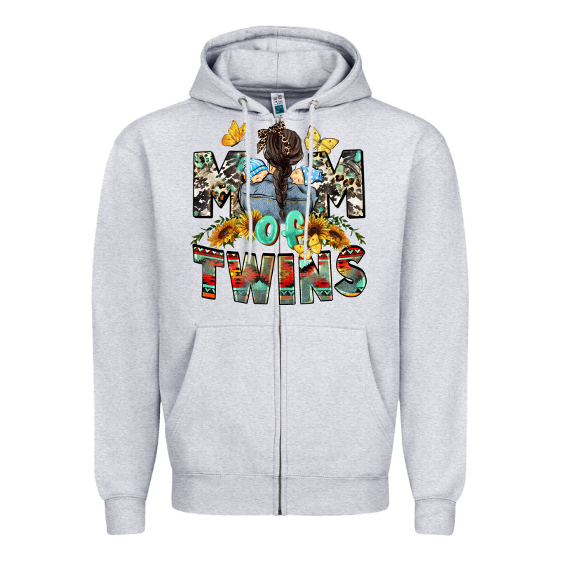 Mom Of Twins Boys Mother's Day Zipper Hoodie by CowGirlArtShop | Teevron