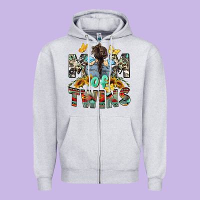 Mom Of Twins Boys Mother's Day Zipper Hoodie Designed By Cowgirlartshop