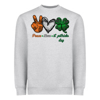 Heather Grey peace love st patrick's day Heavyweight Sweatshirt - Bettercallsaul