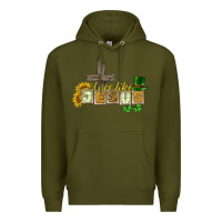 Army Green Love like Jesus St. Patrick's Premium Hoodie - CowGirlArtShop