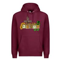 Burgundy Love like Jesus St. Patrick's Premium Hoodie - CowGirlArtShop