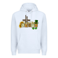 White Love like Jesus St. Patrick's Premium Hoodie - CowGirlArtShop