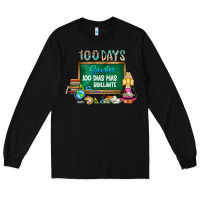 Black 100 days smarter 100 dias mas brillante Long Sleeve Tee - SublimationCraftShop