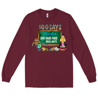 Burgundy 100 days smarter 100 dias mas brillante Long Sleeve Tee - SublimationCraftShop