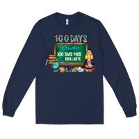 Navy 100 days smarter 100 dias mas brillante Long Sleeve Tee - SublimationCraftShop