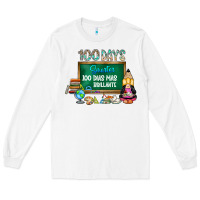 White 100 days smarter 100 dias mas brillante Long Sleeve Tee - SublimationCraftShop