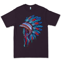 Plum indian headdress with american flag Premium Tee - BarkalooDesign