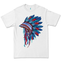 White indian headdress with american flag Premium Tee - BarkalooDesign
