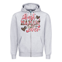 Heather Grey best mamaw ever mother's day Zipper Hoodie - CowGirlArtShop
