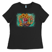 Black cowboy boots sunflower Ladies Tee - AdoDesignShop