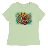 Matcha cowboy boots sunflower Ladies Tee - AdoDesignShop