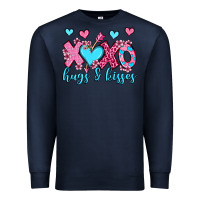 Navy xoxo hugs and kisses olivia Premium Sweatshirt - OliviaCreatesArt