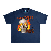 Navy everythings fine Urban Heavy Tee - JahusDesignShop