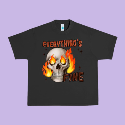 Everythings Fine Urban Heavy Tee Designed By Jahusdesignshop