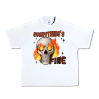 White everythings fine Urban Heavy Tee - JahusDesignShop