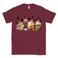 Burgundy Dog Mom Coffee Lover Coffee Cups Classic Tee - MaliasSmallBusiness
