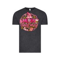 Vintage Black pink merry christmas Vintage Tee - MaliasSmallBusiness