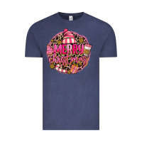 Vintage Denim pink merry christmas Vintage Tee - MaliasSmallBusiness
