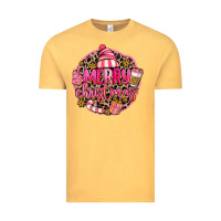 Vintage Mustard pink merry christmas Vintage Tee - MaliasSmallBusiness