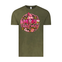 Vintage Olive pink merry christmas Vintage Tee - MaliasSmallBusiness