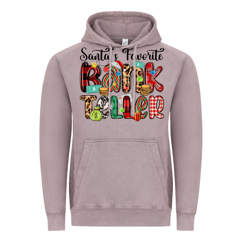 Santa S Favorite Bank Teller Vintage Hoodie by MaliasSmallBusiness | Teevron