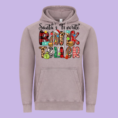 Santa S Favorite Bank Teller Vintage Hoodie Designed By Maliassmallbusiness