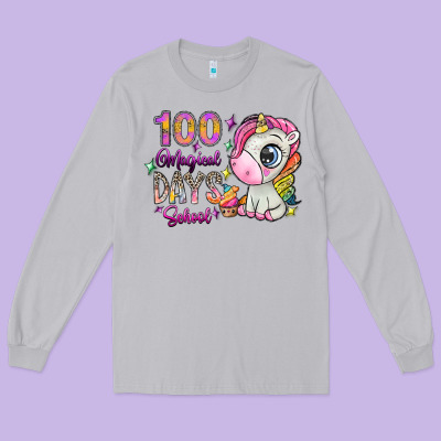 100 Magical Days School Long Sleeve Tee Designed By Sublimationcraftshop