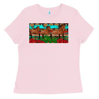 Bubblegum Pink horses roses ann cactuses license plate Ladies Tee - Artiststas