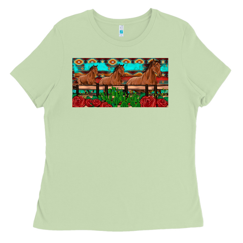 Horses Roses Ann Cactuses License Plate Ladies Tee by Artiststas | Teevron