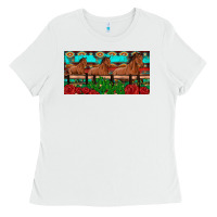 White horses roses ann cactuses license plate Ladies Tee - Artiststas