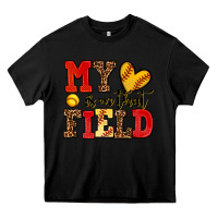 Black my heart is on that field softball Heavy Core Tee - AdoDesignShop