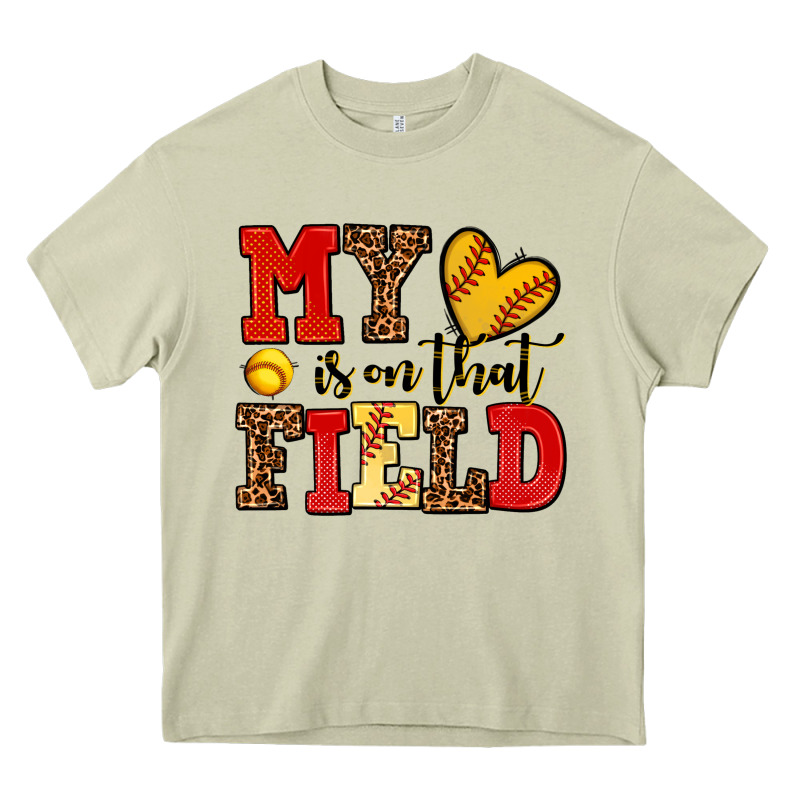 My Heart Is On That Field Softball Heavy Core Tee by AdoDesignShop | Teevron