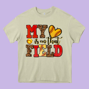 My Heart Is On That Field Softball Heavy Core Tee Designed By Adodesignshop
