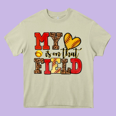 My Heart Is On That Field Softball Heavy Core Tee Designed By Adodesignshop