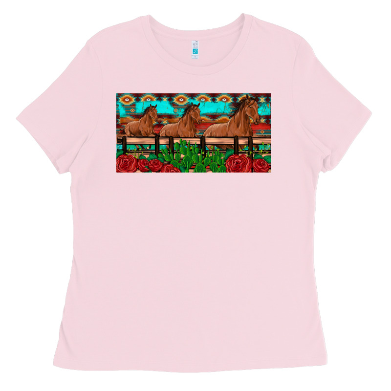 Horses Roses Ann Cactuses License Plate Ladies Tee by Artiststas | Teevron