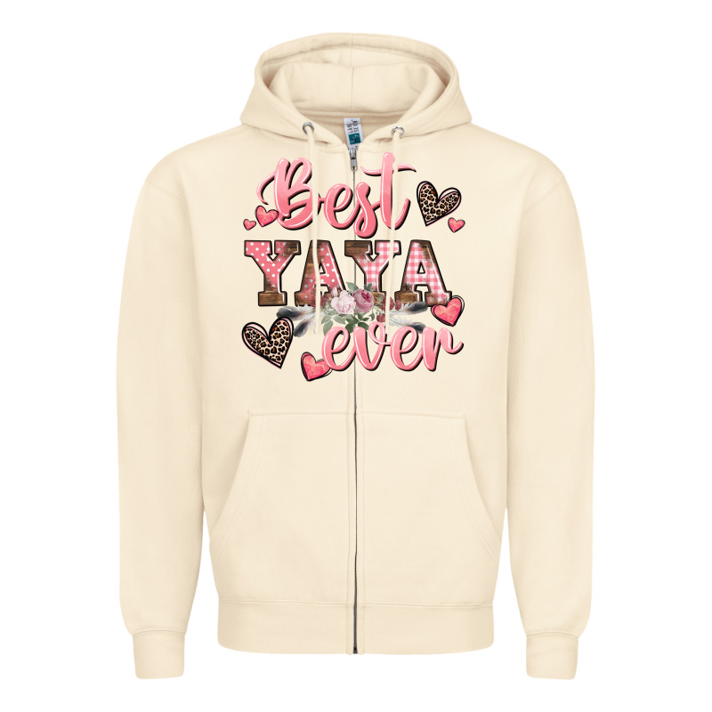 Best Yaya Ever Mother's Day Zipper Hoodie by CowGirlArtShop | Teevron