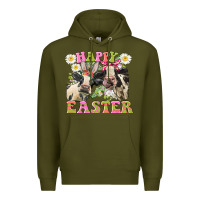 Army Green Happy Easter Heifers Easter Day Premium Hoodie - CowGirlArtShop