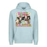 Blue Mist Happy Easter Heifers Easter Day Premium Hoodie - CowGirlArtShop