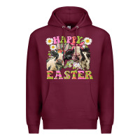 Burgundy Happy Easter Heifers Easter Day Premium Hoodie - CowGirlArtShop