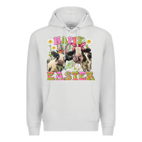 Dove Grey Happy Easter Heifers Easter Day Premium Hoodie - CowGirlArtShop