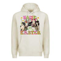 Oatmeal Heather Happy Easter Heifers Easter Day Premium Hoodie - CowGirlArtShop
