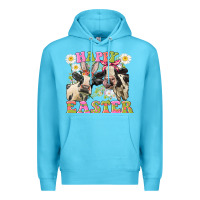 Ocean Blue Happy Easter Heifers Easter Day Premium Hoodie - CowGirlArtShop