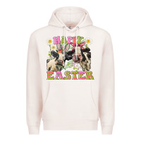 Pale Pink Happy Easter Heifers Easter Day Premium Hoodie - CowGirlArtShop
