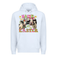 White Happy Easter Heifers Easter Day Premium Hoodie - CowGirlArtShop