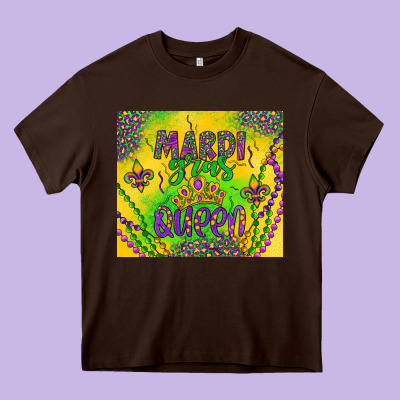Mardi Gras Queen Heavy Core Tee Designed By Artiststas